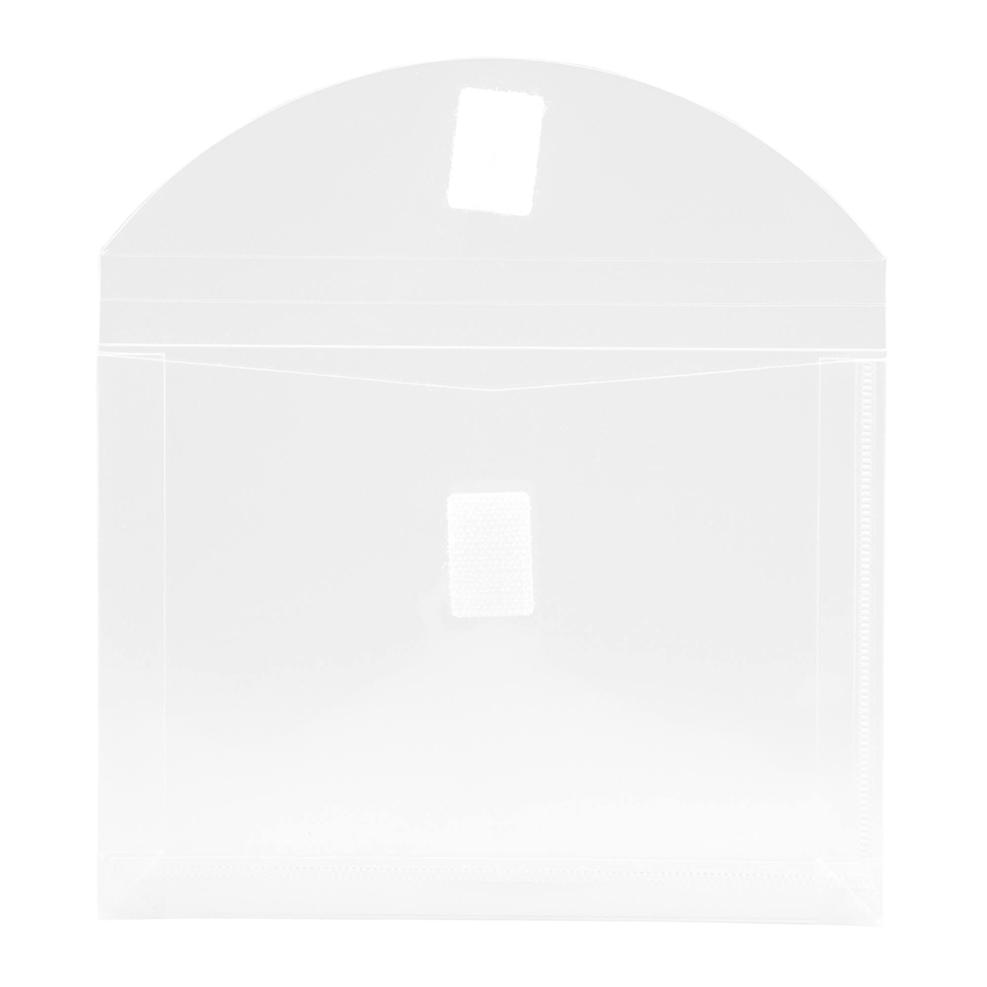JAM Paper 5.5" x 7.5" Clear Plastic Hook & Loop Closure Envelopes, 12ct.
